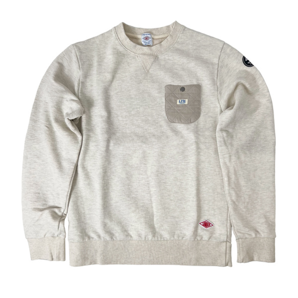 【冬物クリアランス】キルティングポケットスウェット(オートミール-L)